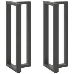 Berkfield Home Bar Table Legs T-Shaped¬†2 pcs Anthracite 40x35x(110-111) cm Steel in Charcoal - thumbnail 2