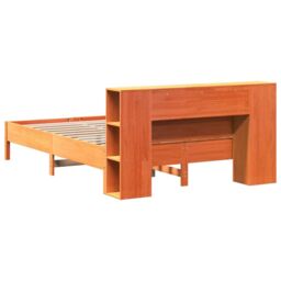 Berkfield Home Bookcase Bed without Mattress Wax Brown 135x190 cm Double Solid Wood Pine - thumbnail 6