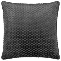 Paoletti Neptune Velvet Cushion in Charcoal - Size: 50 cm x 50 cm - thumbnail 2