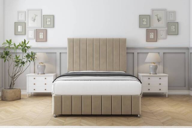"Comfort Beds Sara Coniston Divan Set 2 Drawers-54"" Headboard-Footboard in Cream - Size: Small Single" - image 1