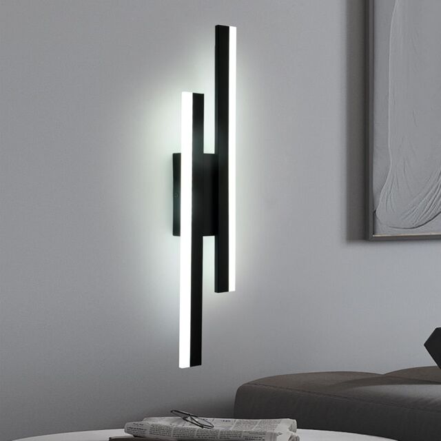 COMELY LED Wall Light Indoor, 16W Modern Acrylic LED Lamp, Black, 6500K in Black - image 1