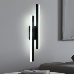 COMELY LED Wall Light Indoor, 16W Modern Acrylic LED Lamp, Black, 6500K in Black