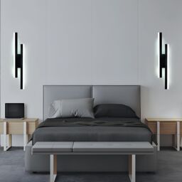 COMELY LED Wall Light Indoor, 16W Modern Acrylic LED Lamp, Black, 6500K in Black - thumbnail 4