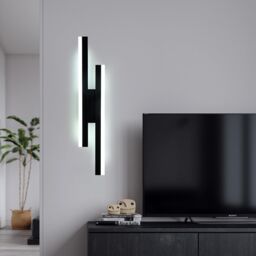 COMELY LED Wall Light Indoor, 16W Modern Acrylic LED Lamp, Black, 6500K in Black - thumbnail 3