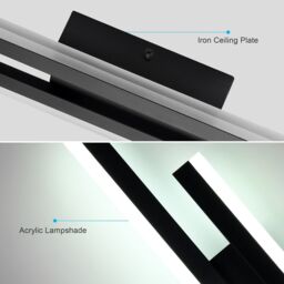 COMELY LED Wall Light Indoor, 16W Modern Acrylic LED Lamp, Black, 6500K in Black - thumbnail 8