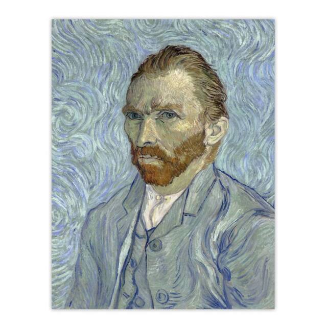 "Artery8 Artist 1889 Self Portrait Van Gogh Vintage Wall Art Print Poster in Blue - Size: W24"" x H32""" - image 1