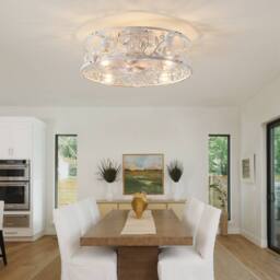 "NIVOR 20"" Caged Ceiling Fan With Light Bladeless Fandelier With Remote APP in White" - thumbnail 6