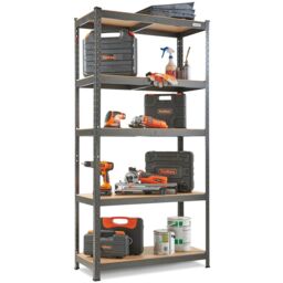 VonHaus 5 Tier Garage Shelving Unit in Dark Grey