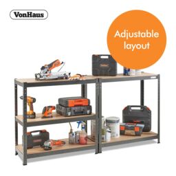 VonHaus 875kg 5 Tier Capacity Garage Shelves in Dark Grey - thumbnail 4