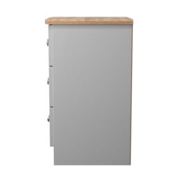 Ready Assembled 2 U Cumbria 3 Drawer Bedside Cabinet (Ready Assembled) in Mid Grey - Size: Small - thumbnail 3