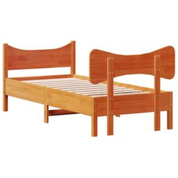 Berkfield Home Bed Frame without Mattress Wax Brown 75x190 cm Small Single Solid Wood Pine - thumbnail 6