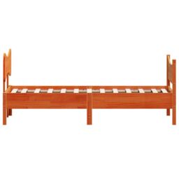 Berkfield Home Bed Frame without Mattress Wax Brown 75x190 cm Small Single Solid Wood Pine - thumbnail 5