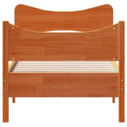 Berkfield Home Bed Frame without Mattress Wax Brown 75x190 cm Small Single Solid Wood Pine - thumbnail 4