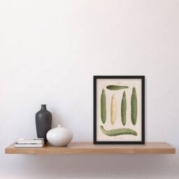 "Artery8 Frame Cucumbers Kitchen Decor Ernst Benary Framed Wall Art Print in White - Size: W12"" x H16""" - thumbnail 4