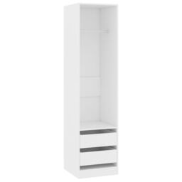 Berkfield Home Wardrobe with Drawers White 50x50x200 cm Engineered Wood - Size: 50 x 50 x 200 cm - thumbnail 2