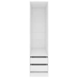 Berkfield Home Wardrobe with Drawers White 50x50x200 cm Engineered Wood - Size: 50 x 50 x 200 cm - thumbnail 4