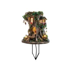 Leaper Acrylic Fairy Tree House Floor Insertion Garden Decoration in Green - thumbnail 4