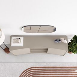 FWStyle Frem 2 Door Curved Large Sideboard Sandstone in Beige - thumbnail 3