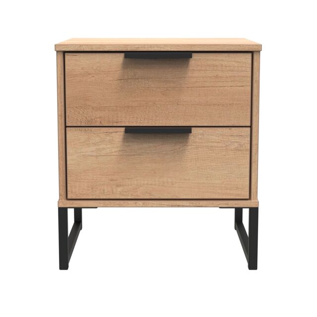 Ready Assembled 2 U Fuji 2 Drawer Bedside Cabinet (Ready Assembled) in Natural - image 1