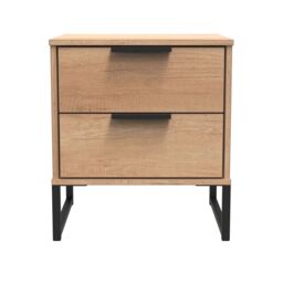 Ready Assembled 2 U Fuji 2 Drawer Bedside Cabinet (Ready Assembled) in Natural - thumbnail 1
