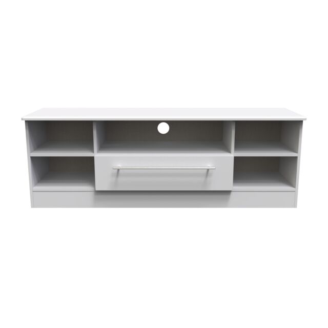 Ready Assembled 2 U Carlton Wide 1 Drawer TV & Media Unit (Ready Assembled) in Grey - Size: Large - image 1