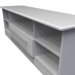 Ready Assembled 2 U Carlton Wide 1 Drawer TV & Media Unit (Ready Assembled) in Grey - Size: Large - thumbnail 6