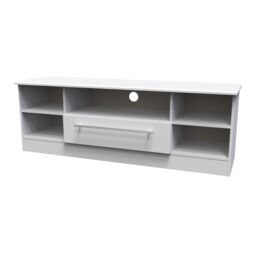 Ready Assembled 2 U Carlton Wide 1 Drawer TV & Media Unit (Ready Assembled) in Grey - Size: Large - thumbnail 4