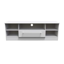 Ready Assembled 2 U Carlton Wide 1 Drawer TV & Media Unit (Ready Assembled) in Grey - Size: Large - thumbnail 1