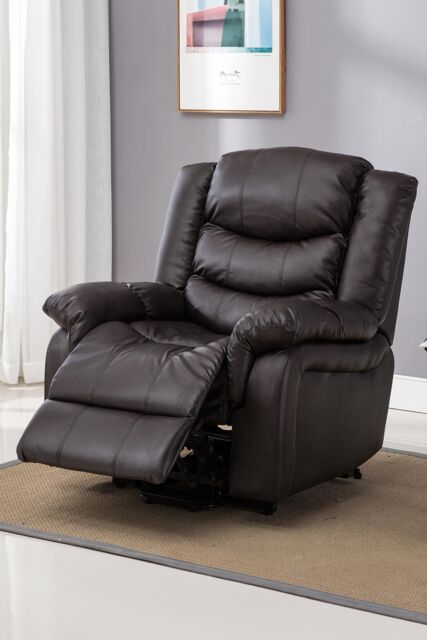 More4Homes Seattle Electric Automatic Recliner Home Lounge Bonded Leather Chair in Brown - image 1