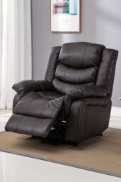 More4Homes Seattle Electric Automatic Recliner Home Lounge Bonded Leather Chair in Brown