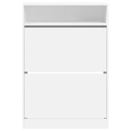 Berkfield Home Shoe Cabinet with 2 Flip-Drawers White 80x34x116 cm - Size: 80 x 34 x 116 cm - thumbnail 6