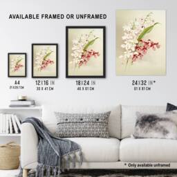 "Artery8 Frederick Sander White Pink Hybrid Orchid Flowers Wall Art Print - Size: W12"" x H16""" - thumbnail 3