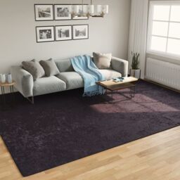 Berkfield Home Rug Washable Anthracite 400x300 cm Anti Slip in Black - Size: 100 cm diameter - thumbnail 1