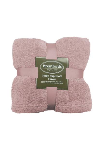 OHS Large Teddy Fleece Throw Blanket in Light Pink - Size: 200 cm x 240 cm - image 1