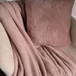OHS Large Teddy Fleece Throw Blanket in Light Pink - Size: 200 cm x 240 cm - thumbnail 5