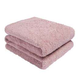 OHS Large Teddy Fleece Throw Blanket in Light Pink - Size: 200 cm x 240 cm - thumbnail 6