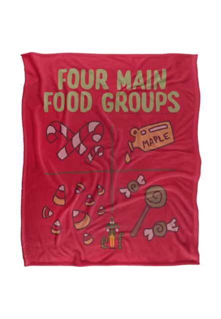Warner Brothers Elf Four Food Groups 152x127 cm Silky Touch Super Soft Throw Blanket in White - image 1