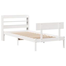 Berkfield Home Bed Frame without Mattress White 100x200 cm Solid Wood Pine - thumbnail 3