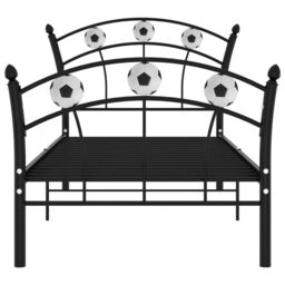 Berkfield Home Bed Frame with Football Design Black Metal 90x200 cm - thumbnail 3