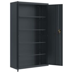 Berkfield Home File Cabinet Anthracite 105x40x180 cm Steel in Black - Size: 105 x 40 x 180 cm - thumbnail 4