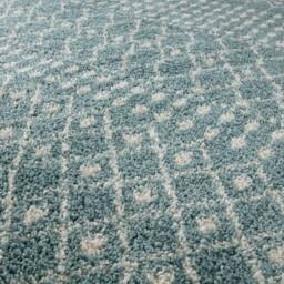 THE RUGS Soft Moroccan Diamond Shaggy Rugs & Runner Duck Egg Blue Living Room - Size: 60 cm x 110 cm - thumbnail 3