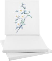 Xample PACK OF 4 Blank Artist Canvas Art Board Plain Painting Stretched Framed 20x20CM in White - Size: 20x20 cm - thumbnail 3
