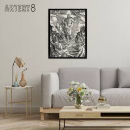 "Artery8 Great Passion The Resurrection Durer Framed Canvas Wall Art Print in Grey - Size: W12"" x H16""" - thumbnail 3