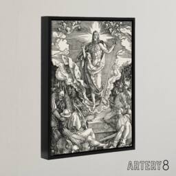 "Artery8 Great Passion The Resurrection Durer Framed Canvas Wall Art Print in Grey - Size: W12"" x H16""" - thumbnail 2