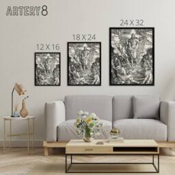 "Artery8 Great Passion The Resurrection Durer Framed Canvas Wall Art Print in Grey - Size: W12"" x H16""" - thumbnail 4