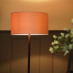 ValueLights Charlie Black Stem Floor Lamp Light with Velvet Lamp Shade in Dusty Pink - Size: 18 inches - thumbnail 4