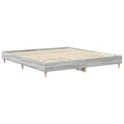Berkfield Home Bed Frame No Mattress Grey Sonoma 200x200 cm Engineered Wood - thumbnail 7