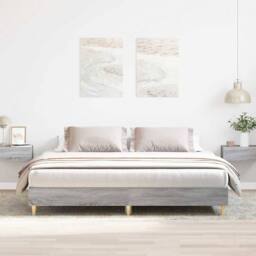 Berkfield Home Bed Frame No Mattress Grey Sonoma 200x200 cm Engineered Wood - thumbnail 2