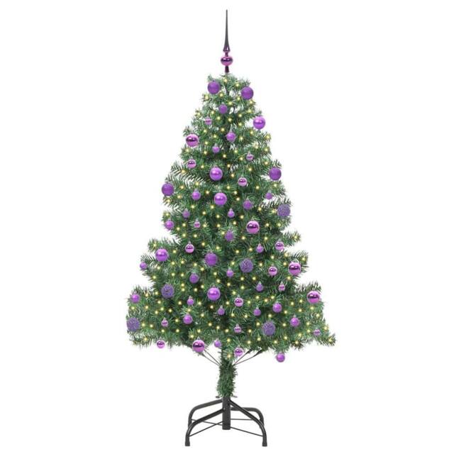 Berkfield Home Lush Christmas Tree with 300 LEDs with Stand Green 210 cm PVC - image 1