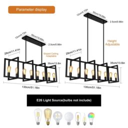 Garwarm Barbara 8 - Light Black Kitchen Island Pendant - thumbnail 7